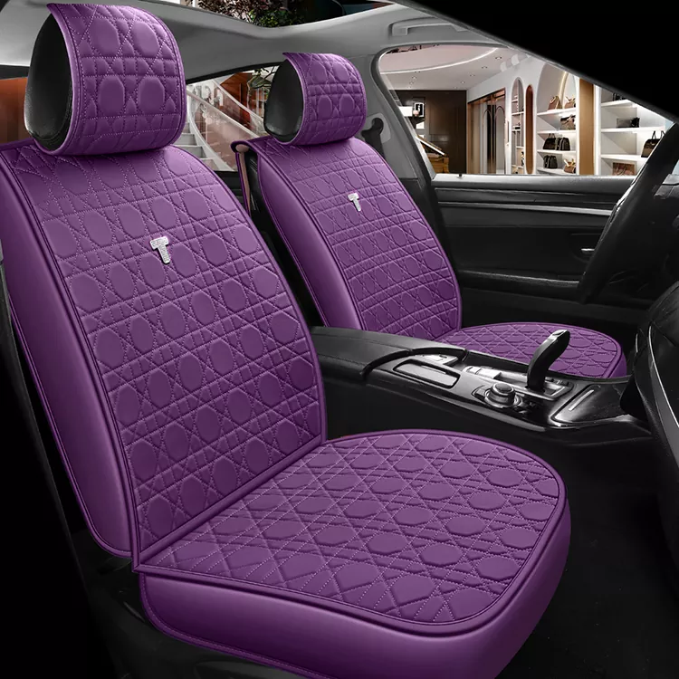 Universal Full Coverage Leather Seat Covers with Rhinestones