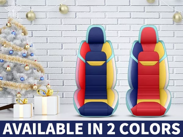 blue and red PU leather universal car seat cover colors